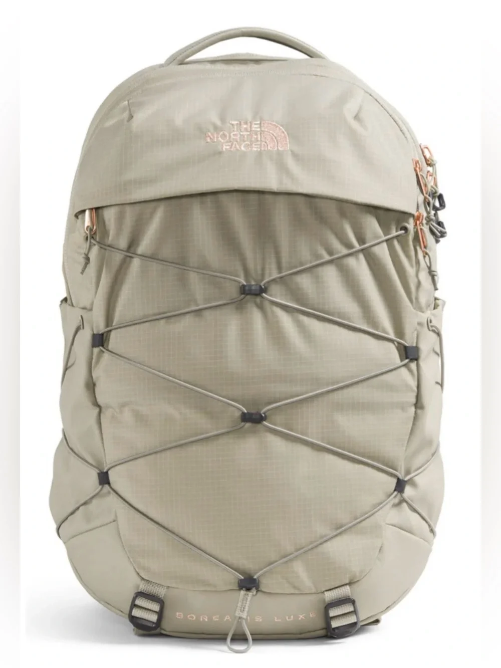 NWT The North Face Borealis Luxe Backpack,Clay Grey/Burnt Coral,27L,16in Laptop